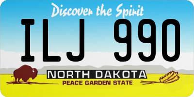 ND license plate ILJ990