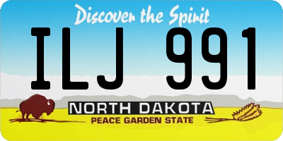 ND license plate ILJ991