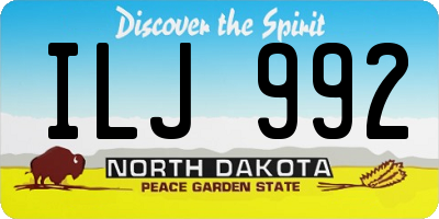 ND license plate ILJ992