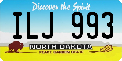 ND license plate ILJ993