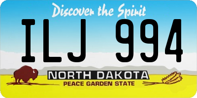 ND license plate ILJ994