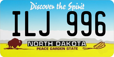 ND license plate ILJ996