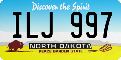 ND license plate ILJ997