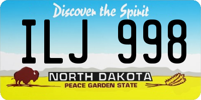 ND license plate ILJ998