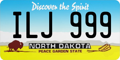 ND license plate ILJ999