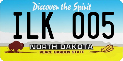 ND license plate ILK005