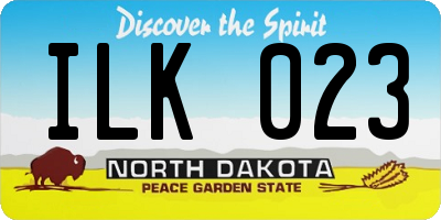 ND license plate ILK023