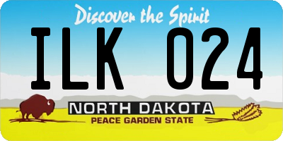 ND license plate ILK024