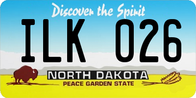 ND license plate ILK026