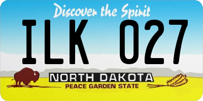 ND license plate ILK027