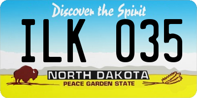 ND license plate ILK035