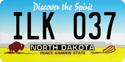 ND license plate ILK037