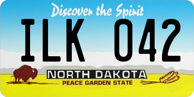 ND license plate ILK042