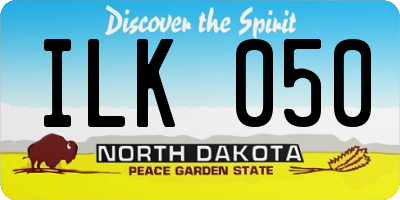 ND license plate ILK050