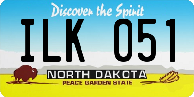 ND license plate ILK051