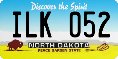 ND license plate ILK052