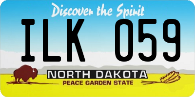 ND license plate ILK059