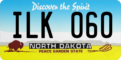 ND license plate ILK060
