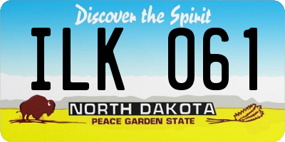 ND license plate ILK061