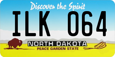 ND license plate ILK064