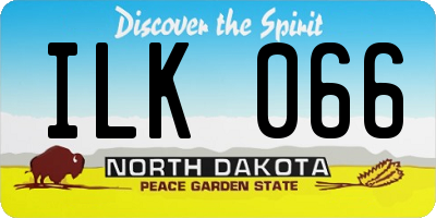 ND license plate ILK066
