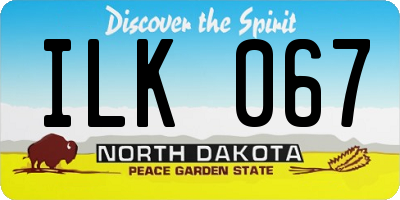 ND license plate ILK067