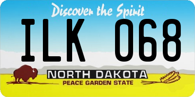 ND license plate ILK068