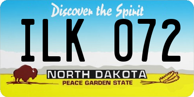 ND license plate ILK072