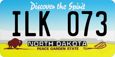 ND license plate ILK073