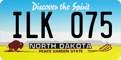 ND license plate ILK075