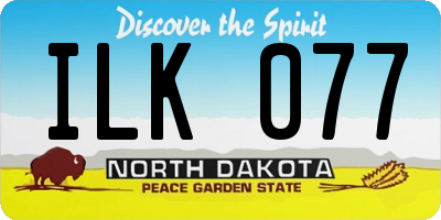 ND license plate ILK077