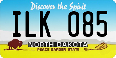 ND license plate ILK085