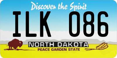ND license plate ILK086