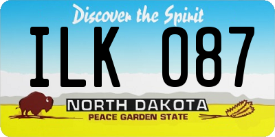 ND license plate ILK087