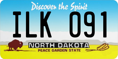ND license plate ILK091