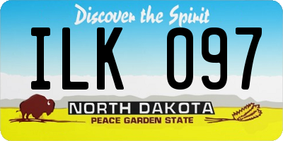 ND license plate ILK097