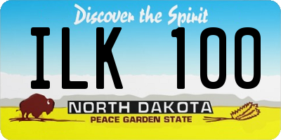 ND license plate ILK100