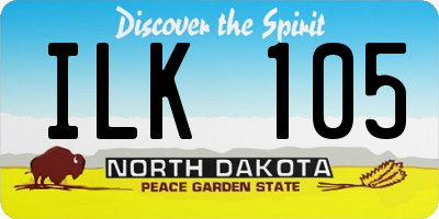 ND license plate ILK105