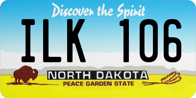 ND license plate ILK106