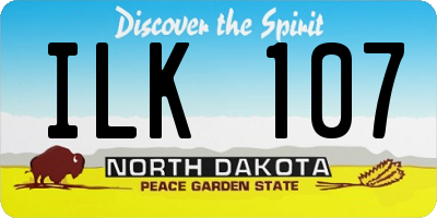 ND license plate ILK107