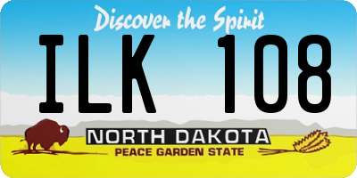 ND license plate ILK108