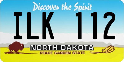 ND license plate ILK112