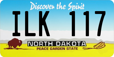 ND license plate ILK117