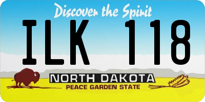 ND license plate ILK118