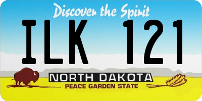 ND license plate ILK121