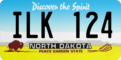 ND license plate ILK124