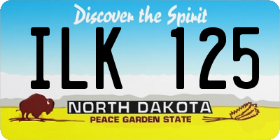 ND license plate ILK125
