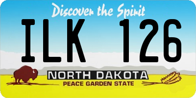 ND license plate ILK126