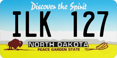 ND license plate ILK127