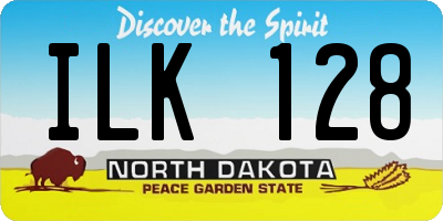 ND license plate ILK128